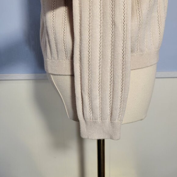 Hello Franki Large Light Oatmeal Cream Crewneck Longsleeve Lightweight Sweater - Picture 5 of 10